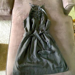 Black sleeveless Express beaded mini dress